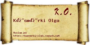 Késmárki Olga névjegykártya
