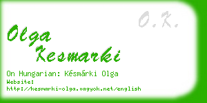 olga kesmarki business card